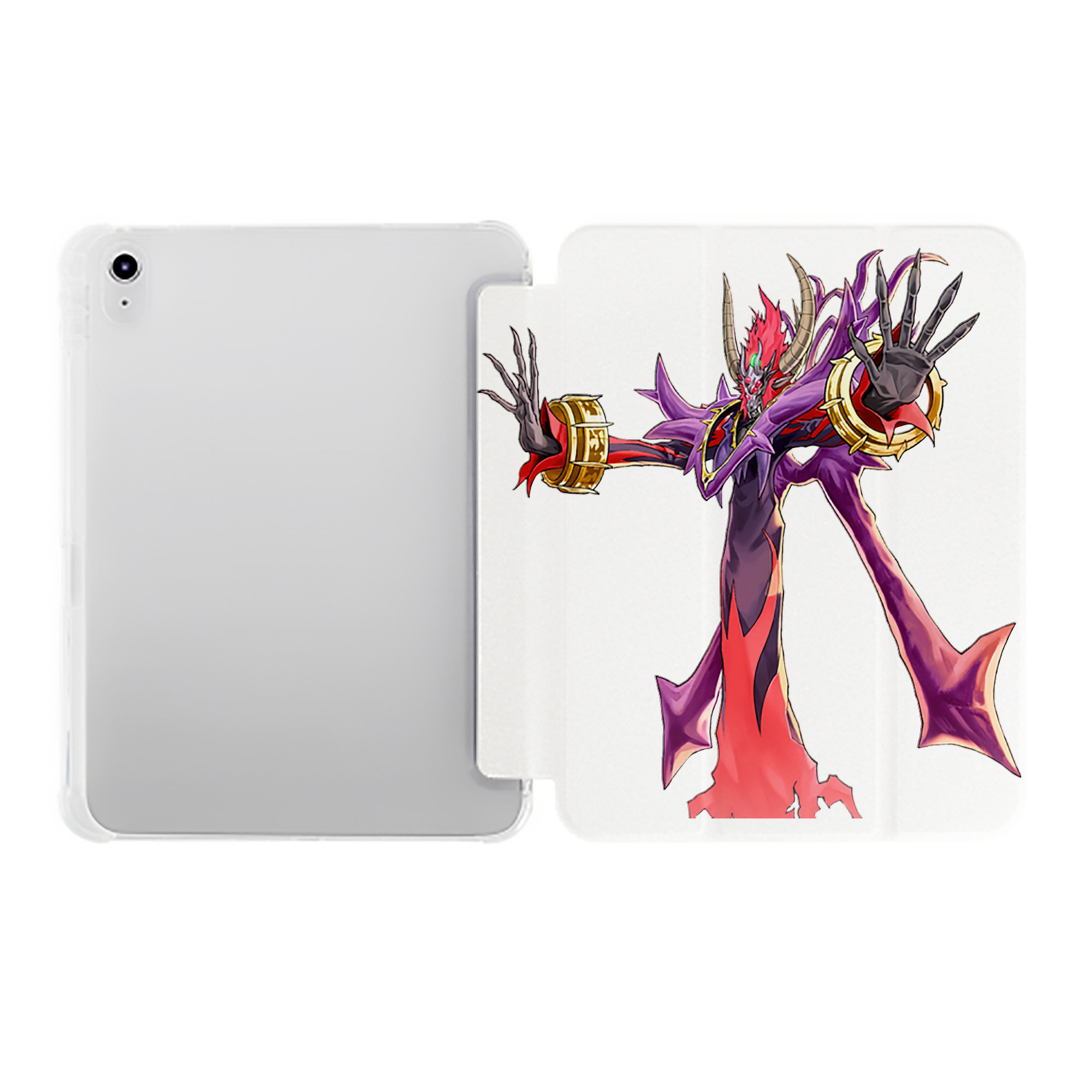 （画像用） 遊☆戯☆王 Yu-Gi-Oh! IPad ケース ペン収納付き 三つ折りスタンド PUレザー×シリコン 対応機種9.5/10.5/10.9インチ